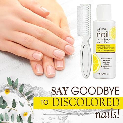 Gena Nail Brite Whitening Scrub with Brush – 4 oz Nail Cleanser & Brightener - görsel 12
