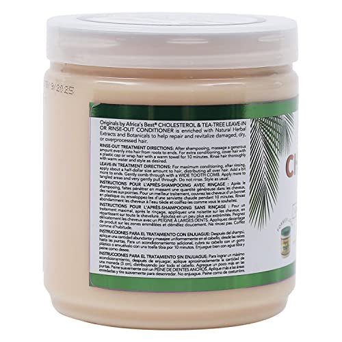 Originals by Africa's Best Cholesterol Tea Tree Oil Conditioner - Rinse-Out Plus Leave-In, Repair & Revitalize Damaged, Dry, Overprocessed Hair, 15 oz - görsel 16