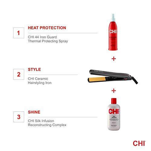 CHI Original 1 Inch Ceramic Hair Straightener Flat Iron - Advanced Ceramic Technology for Frizz-Free Smooth Shine, Floating Plates, Analog On/Off Switch, Salon-Quality Results Avelisse
