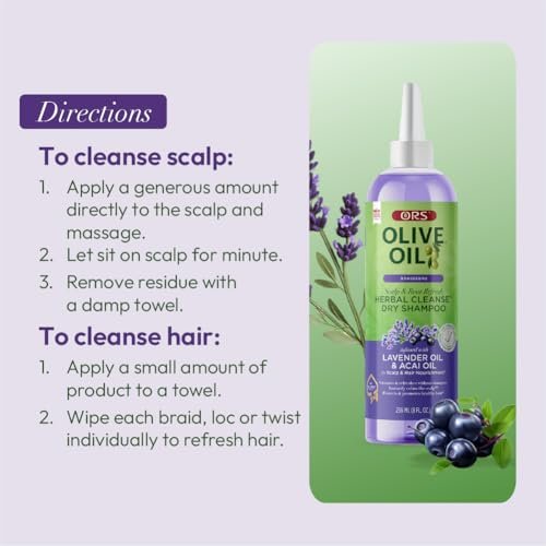 ORS Olive Oil Braidzone Herbal Cleanse Dry Shampoo with Lavender & Acai Oil for Nourishment - 8 oz - görsel 14