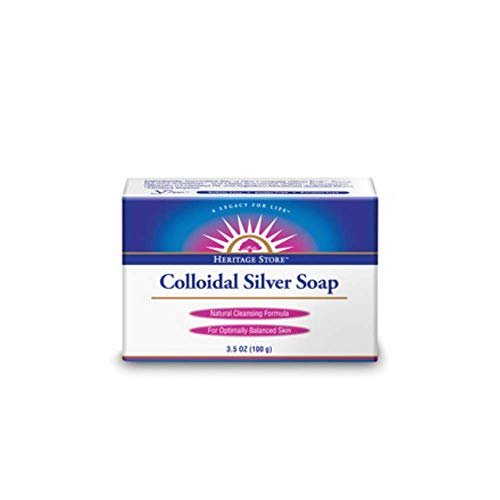 Heritage Store Colloidal Silver Soap Bar - Natural Face & Body Wash with Rosemary Oil, Gentle Cleanser for Women & Men, 3.5 oz - görsel 2