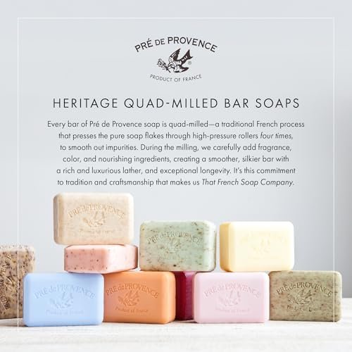 Pre de Provence Artisanal Soap Bar - Lemongrass, 8.8 oz - Enriched with Organic Shea Butter, Quad Milled for Rich Lather Avelisse