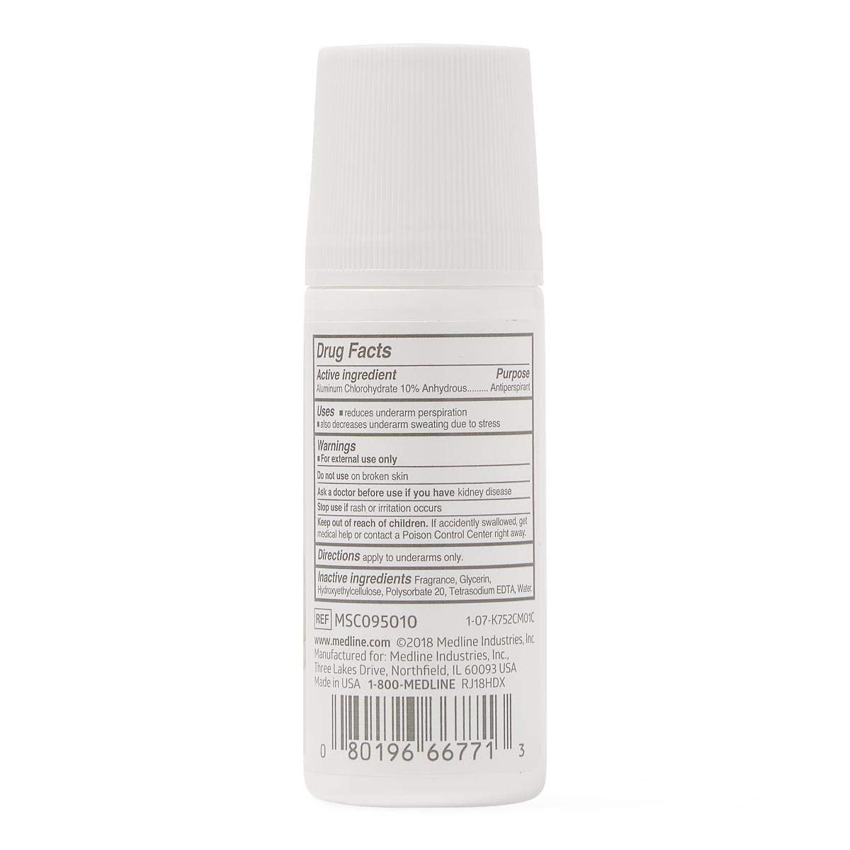 Medline MedSpa Roll-On Antiperspirant Deodorant, 1.5 oz, Long-Lasting Freshness - görsel 6