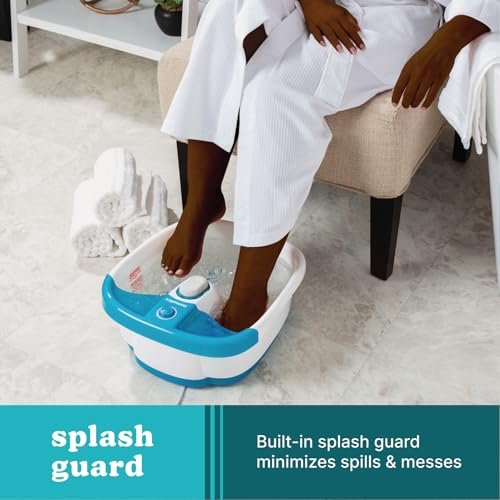 HoMedics Bubble Mate Foot Spa with Toe-Touch Control, Invigorating Bubbles & Raised Massage Nodes – Blue Avelisse