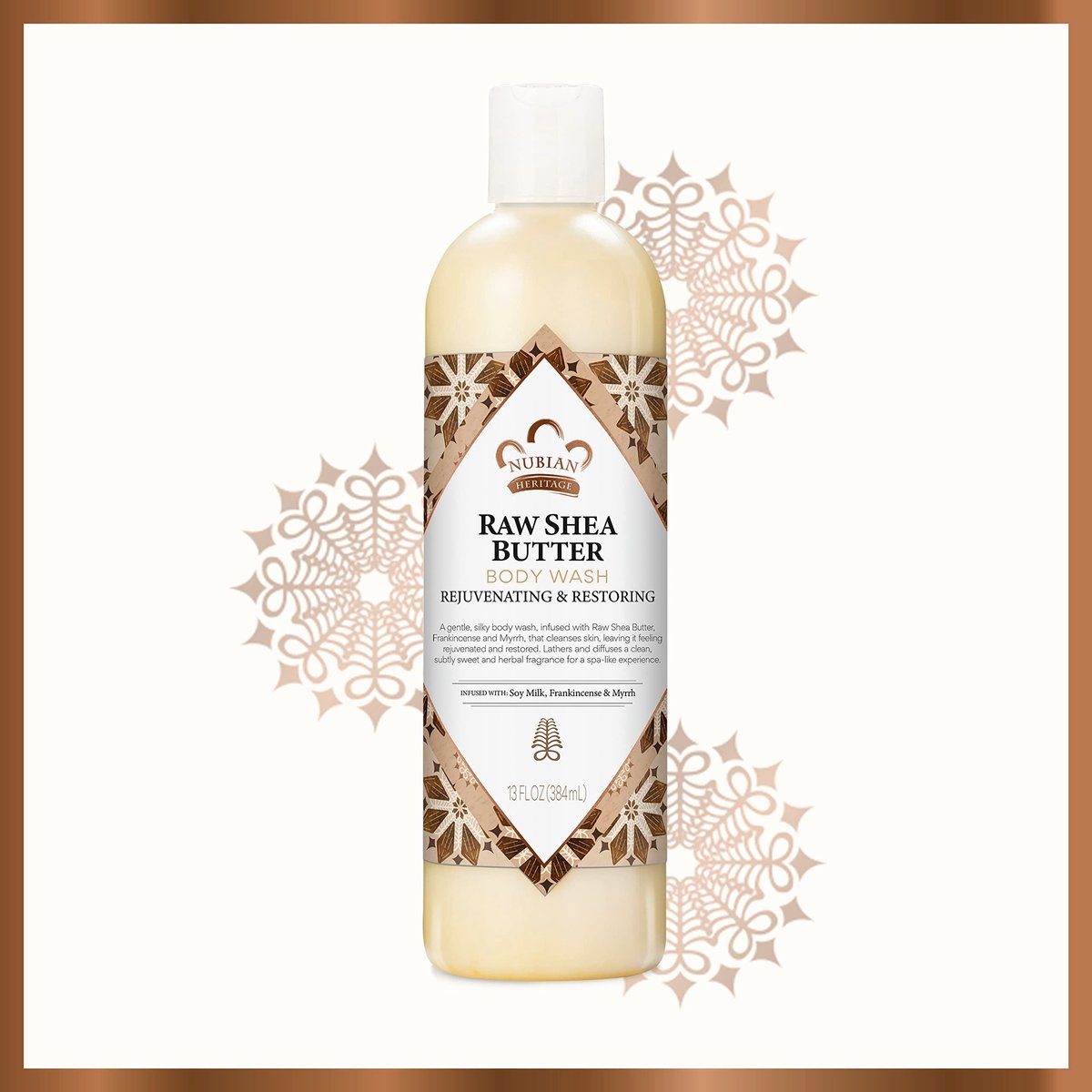 Nubian Heritage Raw Shea Butter Body Wash for Dry Skin - Paraben Free, 13 oz Avelisse
