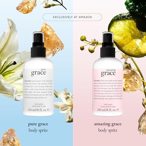 philosophy pure grace body spray - crisp & clean women's scent with water lily, leafy greens & musk - 8 fl oz Avelisse
