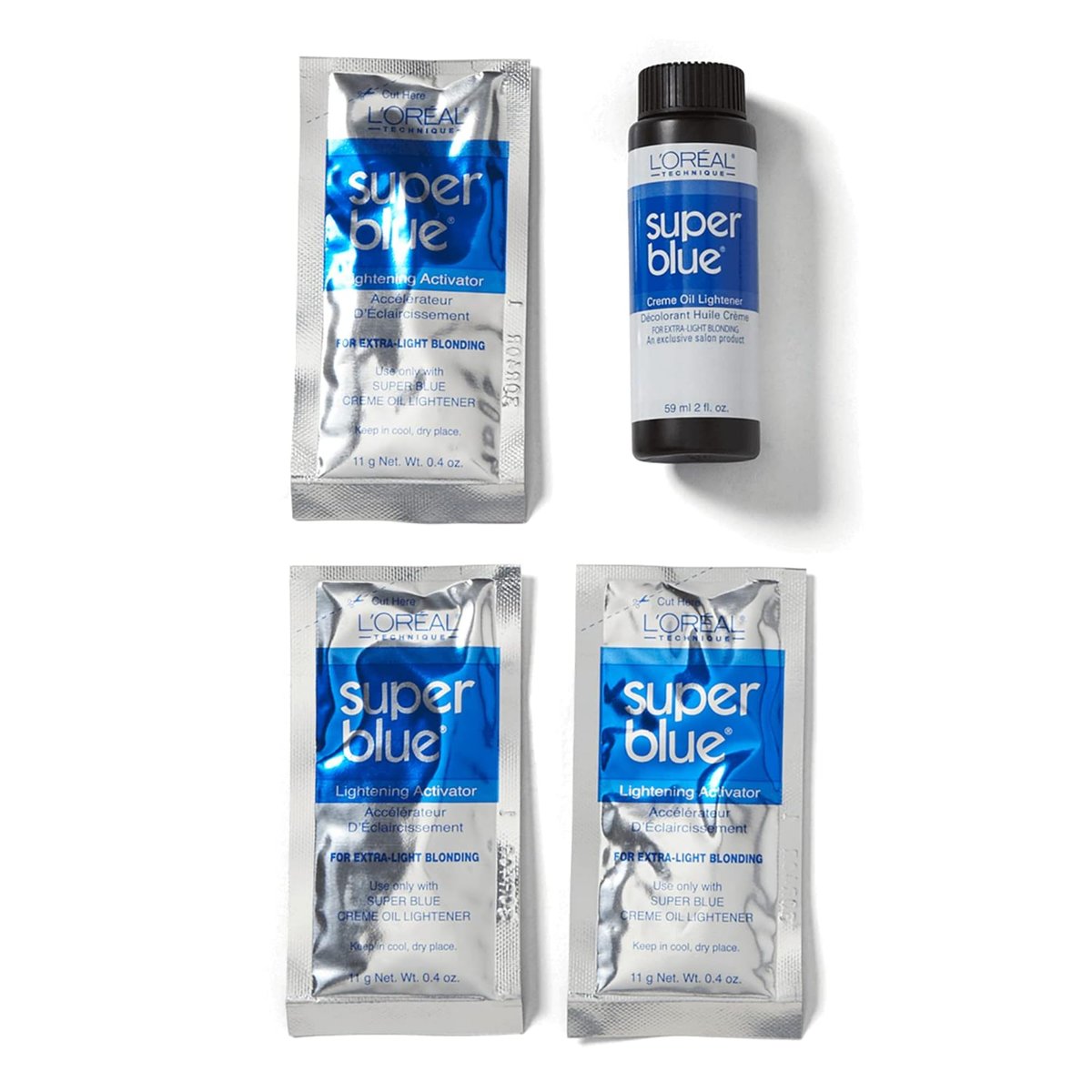 L'Oreal Technique Super Blue Lightener Kit - Hair Bleach for Removing Natural or Artificial Pigments, Easy and Smooth Application Avelisse