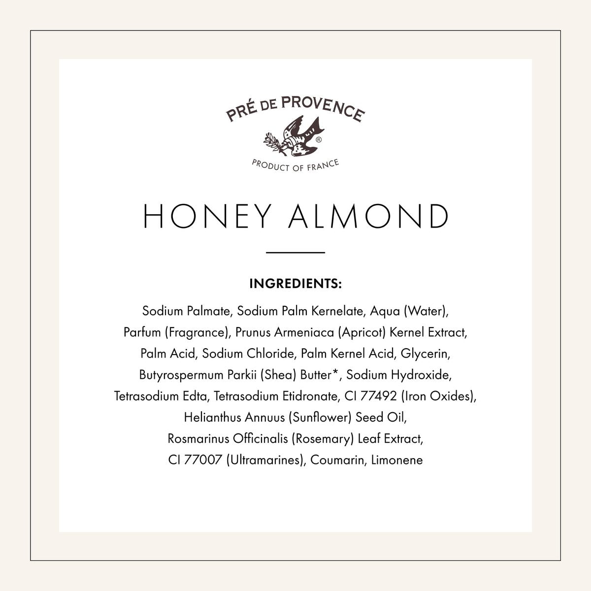 Pre de Provence Artisanal French Soap Bar - Honey Almond with Shea Butter, 8.8 oz Avelisse