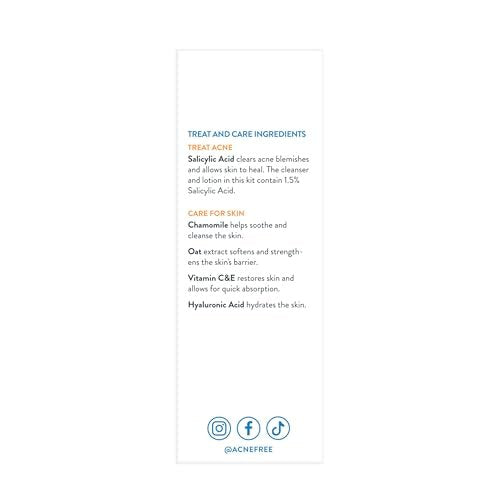 AcneFree 24Hr Acne Clearing System for Sensitive Skin - 3-Step Kit with 1.5% Salicylic Acid, Gentle Alcohol-Free Cleanser, Toner & Lotion, Dermatologist Recommended Avelisse