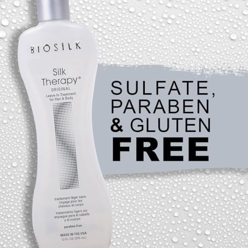 BioSilk Silk Therapy Original Leave-In Hair Treatment – 12 oz, Sulfate-Free & Paraben-Free Avelisse