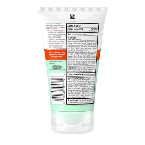 Neutrogena Oil-Free Acne Stress Control Power-Clear Scrub, 2% Salicylic Acid Exfoliating Daily Facial Scrub, 4.2 fl oz - görsel 16