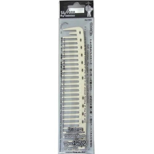 YS Park 452 Round Tooth Cutting Comb - White (9 Inch) - Professional Hairdressing Comb - görsel 4