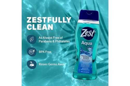 Zest Aqua Body Wash 18 oz (Pack of 2) - Refreshing Clean for Men Avelisse