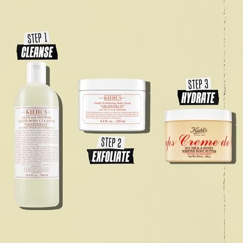 Kiehl's Creme de Corps Whipped Body Butter – 24-Hour Hydrating Body Lotion with Soy Milk & Honey, 8 oz Avelisse