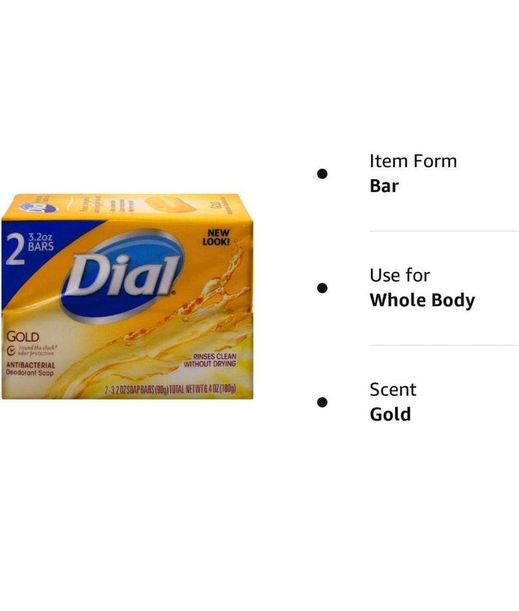 Dial Gold Antibacterial Deodorant Soap – 2 Pack, 3.2 oz Each (Total 6.4 oz) - görsel 8