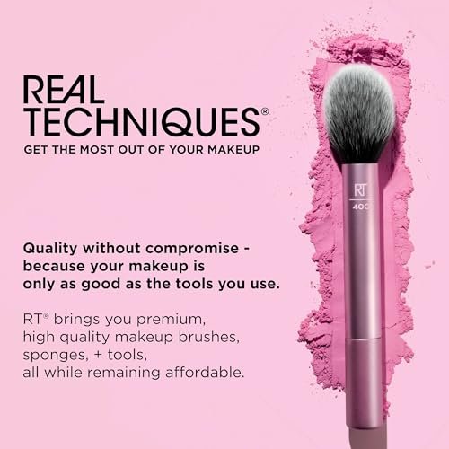 Real Techniques Cruelty Free Powder Brush – Ultra Plush Custom Cut Synthetic Bristles for Flawless Bronzer & Powder Application - görsel 18