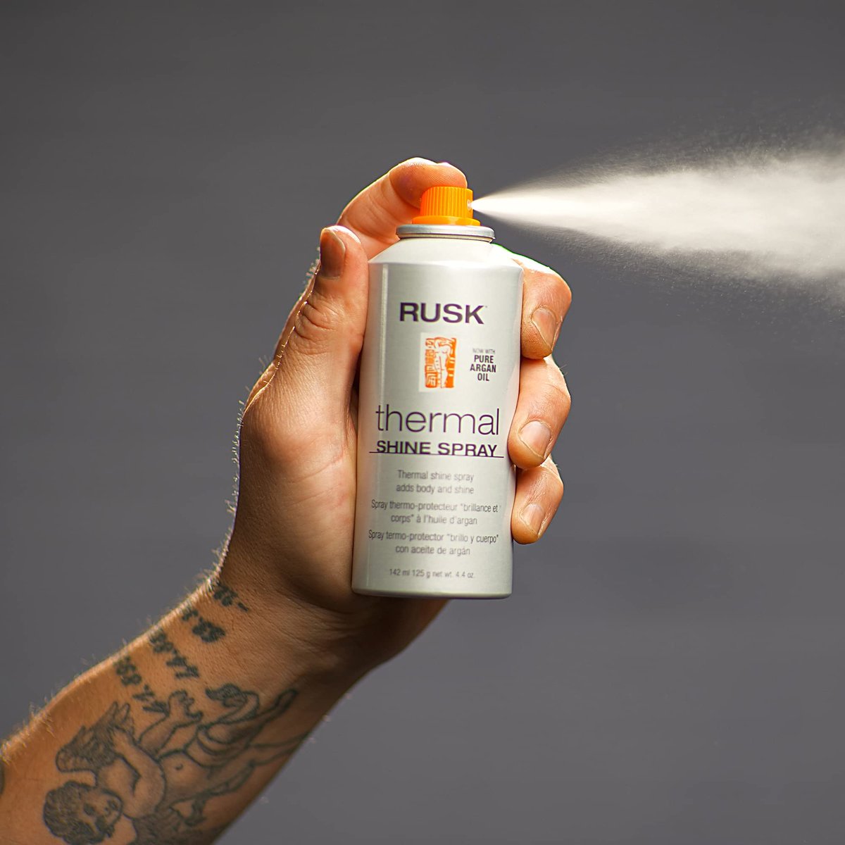 RUSK Thermal Shine Spray with Pure Argan Oil – Eliminates Frizz & Maintains Shine – Sleek, Smooth Hair – 4.4 oz - görsel 6
