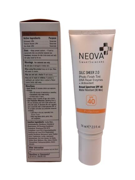 NEOVA SmartSkincare Silc Sheer 2.0 Tinted Sunscreen SPF 40 - Broad Spectrum, Water Resistant, Oil-Free, 2.5 fl oz Avelisse