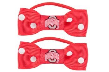 Littlearth NCAA Ohio State Buckeyes Bow Pigtail Holder – Team Color Hair Ties for Buckeye Fans - görsel 1