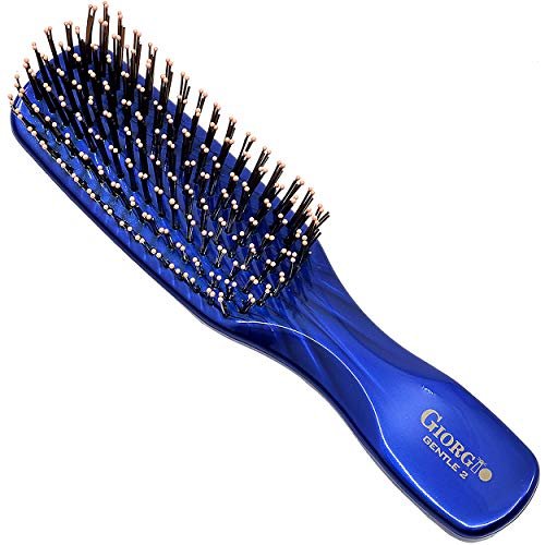 GIORGIO Gentle Mini Detangler Hair Brush for Men and Women – Blue, Travel Size for Thick Hair & Scalp Massage - görsel 12