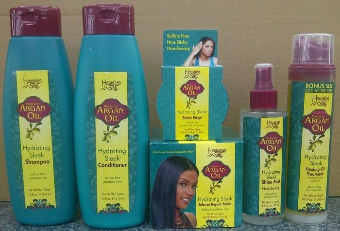 Hawaiian Silky Argan Oil Hydrating Sleek Shampoo - 14 oz | Moisturizing & Smoothing Formula - görsel 5