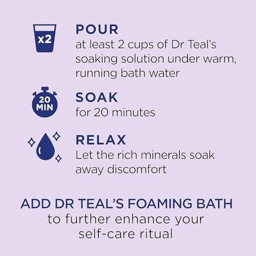 Dr Teal's Lavender Epsom Salt Soak & Body Wash, 48 oz - Soothe Sore Muscles & Relax Avelisse