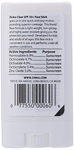 Zinka Clear Face Sunscreen Stick – SPF 50+ Broad Spectrum, One Size, Clear - görsel 4
