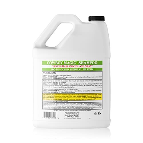 Cowboy Magic Rosewater Shampoo Refill - 1 Gallon (128 fl oz) - Professional Horse & Pet Shampoo Avelisse