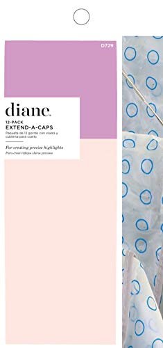 Diane Extend-A-Cap Salon Hair Caps with Metal Hook for Highlights - Clear Extra Large, 12 Count Avelisse