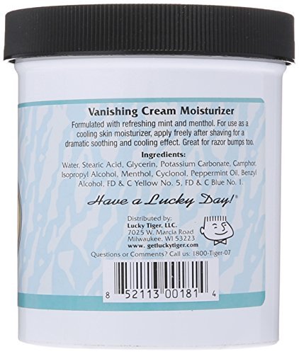 Lucky Tiger Sandahl’s Vanishing Cream (12 oz) – Classic Cooling Aftershave for Men & Face Moisturizer – Soothes Razor Burn & Bumps Avelisse