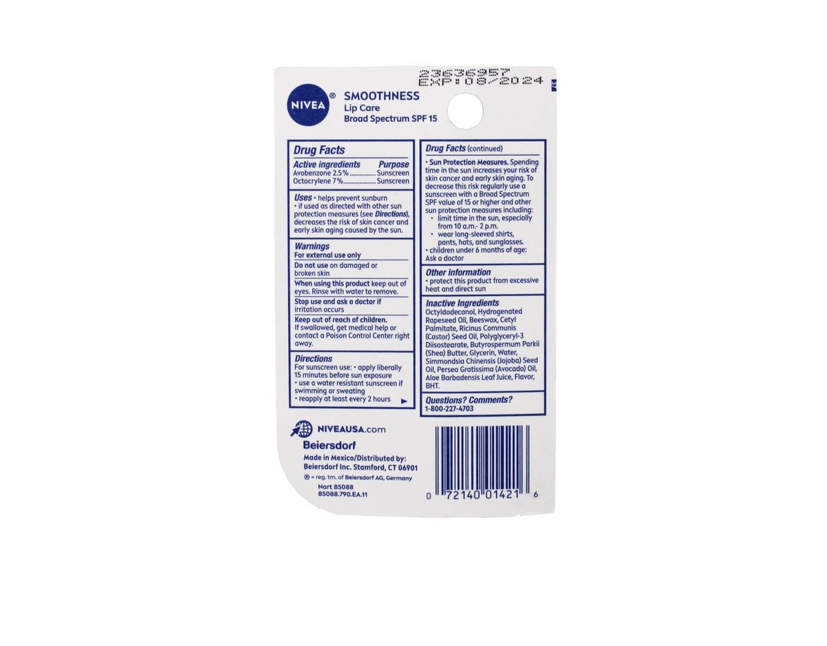 NIVEA Smoothness Lip Care SPF 15, 0.17 oz (Pack of 3) – Moisturizing Lip Balm with Sun Protection - görsel 8