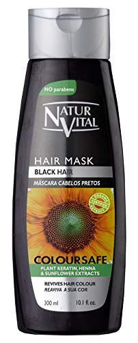 NaturVital Colouring Hair Mask - Repairs and Revives Hair Color - Black Hair - 300 ml Natural & Organic Avelisse