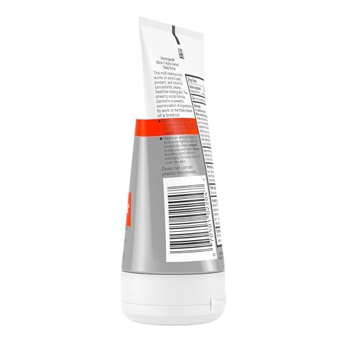 Neutrogena All-In-1 Acne Control Daily Face Scrub - Exfoliating Acne Treatment with 2% Salicylic Acid, 4.2 fl. oz (Pack of 3) Avelisse