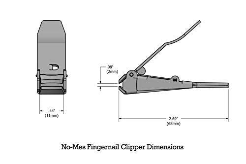 No-mes Fingernail Clipper - Catches Clippings, Built-in Nail File, Stainless Steel, Made in USA Avelisse