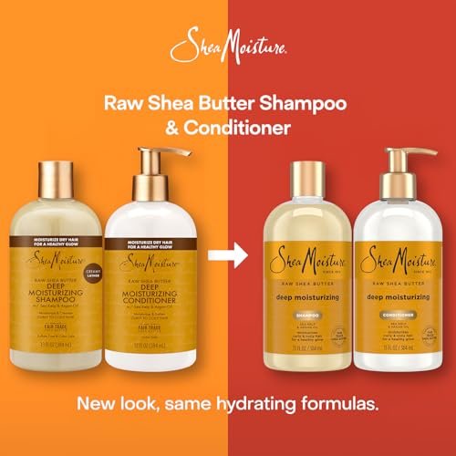 SheaMoisture Deep Moisturizing Shampoo & Conditioner Set with Raw Shea Butter, Sea Kelp & Argan Oil for Coily & Curly Hair, 13 oz Each Avelisse