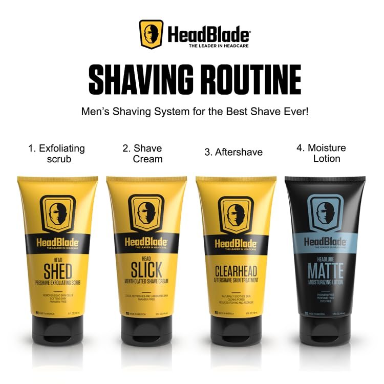 HeadBlade HeadLube Matte Moisturizer Lotion for Men - 5 oz - Grease-Free Hydration for Smooth Heads - görsel 7
