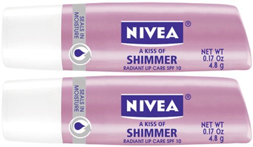 NIVEA Lip Care A Kiss of Shimmer Lip Care Stick, Pearly Shimmer, 0.17 oz (Pack of 2) - görsel 2