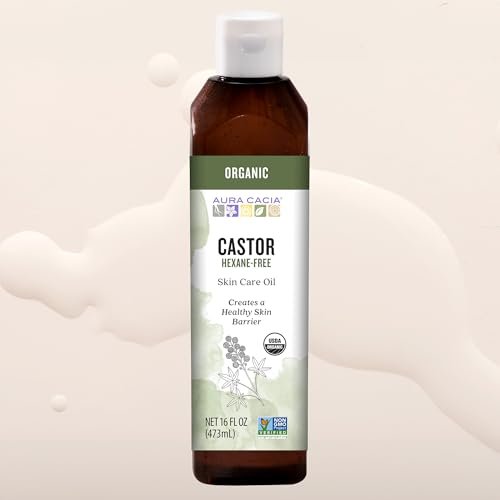 Aura Cacia Organic Castor Oil – 16 fl oz for Skin Care, Hair Care & Massage - görsel 11