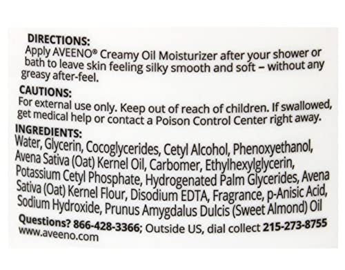 Aveeno Creamy Oil Body Moisturizer, 12 oz – Deeply Hydrating, Lightweight Oil for Dry Skin Avelisse
