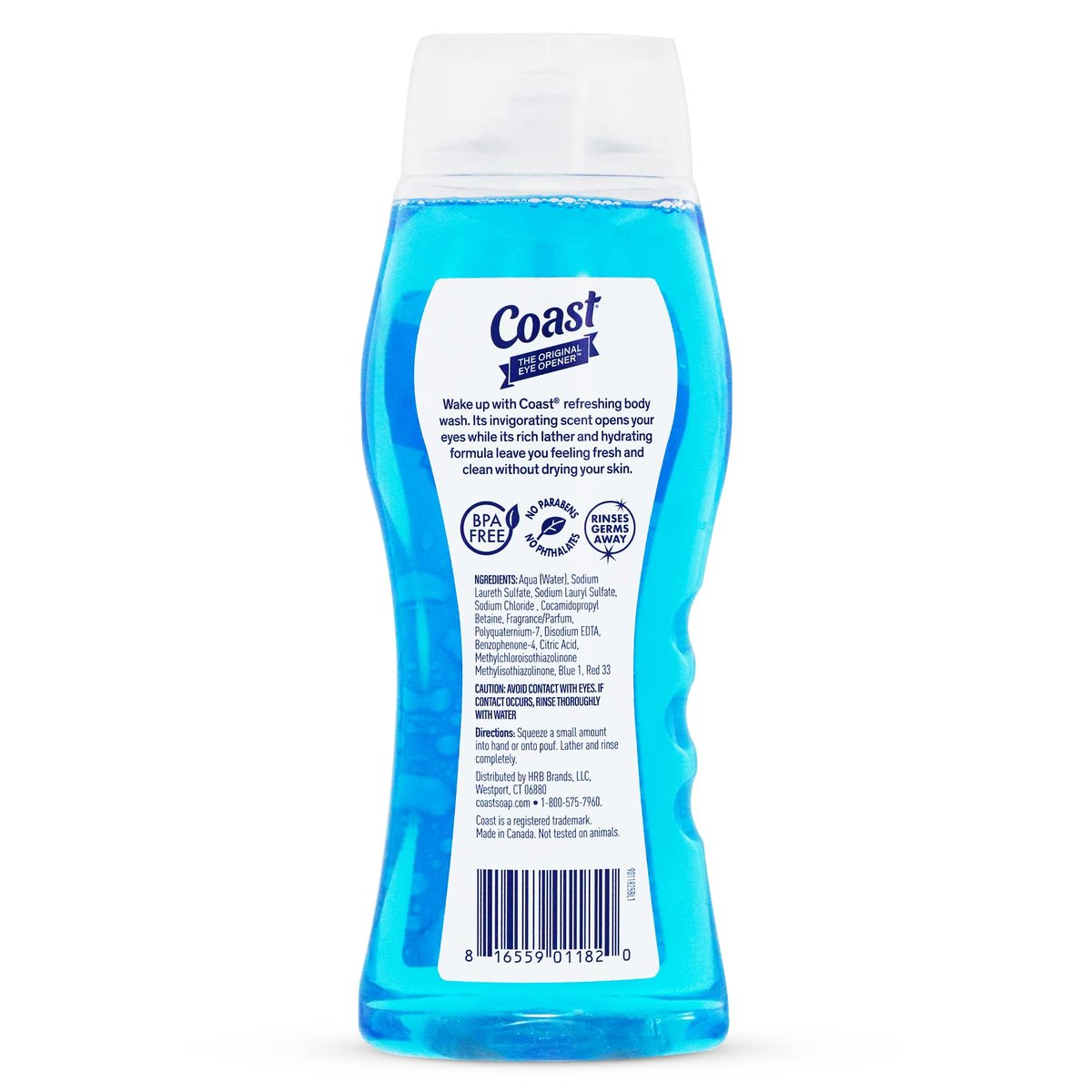 Coast 2-in-1 Hair and Body Wash, Classic Scent – Men's Body Wash, Shampoo & Conditioner – 6 Pack x 18 Fl Oz – Moisturizing & Refreshing Rich Lather Avelisse