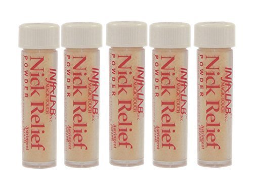 Infalab Nick Relief Styptic Powder - Fast Blood Stopper for Minor Cuts & Nicks (Pack of 5) Avelisse