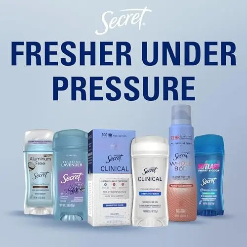 Secret Fresh Antiperspirant Deodorant for Women, 72hr Breathable Sweat & Odor Protection, Instant Freshness & Gentle, PH Balancing Minerals, Clear Gel, Refreshing Berry Scent, 2.6 oz (Pack of 2) Avelisse