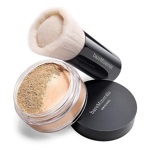 bareMinerals Beautiful Finish Foundation Brush – Synthetic Vegan Brush for Loose Powder Foundation, Buildable Coverage Avelisse