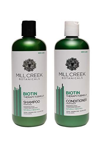 Mill Creek Botanicals Biotin Shampoo and Conditioner Hair Growth Bundle - 28 Fl Oz Each Avelisse