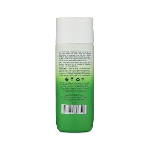 Absolutely Natural 100% Pure Aloe Vera Cooling Gel with Vitamin E & Eucalyptus - 6 oz Avelisse