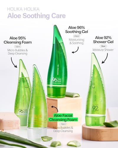 HOLIKA HOLIKA Aloe Facial Cleansing Foam – Gentle Hydrating Face Wash for All Skin Types (5.07 fl oz) - görsel 14
