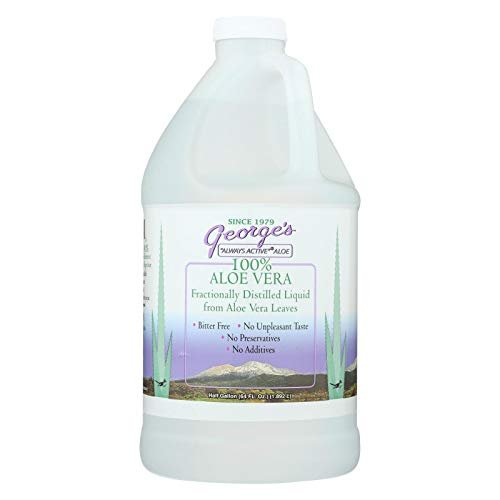 George's Aloe Vera - 64 fl oz Fractionally Distilled Liquid - Anthraquinone Free After Sun & Moisturizer Avelisse
