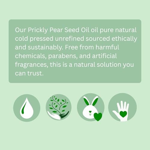 Organic Prickly Pear Seed Oil - Virgin Cold Pressed Unrefined, 1 oz (30 ml) for Hydrated & Glowing Mature Skin and Hair - görsel 18