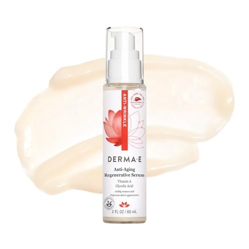 DERMA E Anti-Aging Regenerative Serum – Hydrating Day and Night Serum with Glycolic Acid and Vitamin A – Advanced Facial Skin Care Treatment, 2 fl oz Avelisse