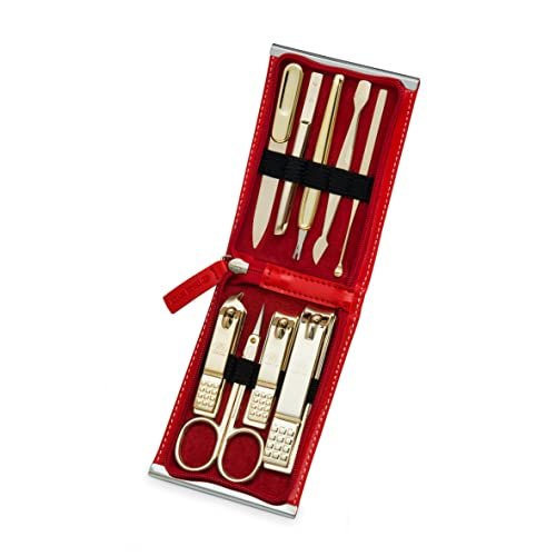 Three Seven (777) Premium Travel Manicure Grooming Kit - 9 Piece Gold Nail Clipper Set, Made in Korea Since 1975 - görsel 4